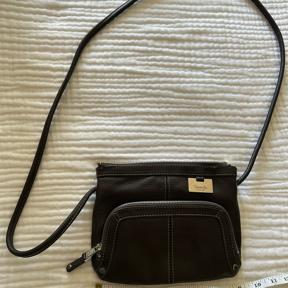 Tignanello Brown Leather Crossbody Bag